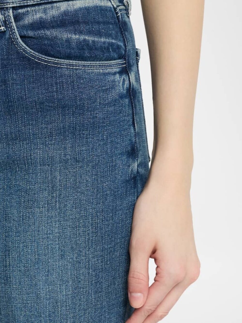 L'Agence Sada High Rise Cropped Slim-Leg Raw-Hem Ankle Jeans - Cambridge - NWT - Picture 8 of 8